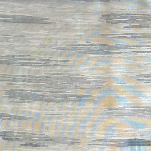 Blue brown color abstract cloud wood layers island finished horizontal short bold stripes sheer curtain